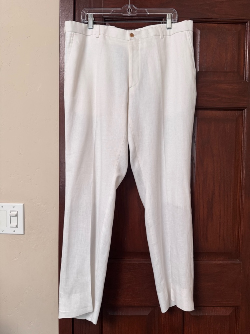 Ralph Lauren Purple Label Men’s White Linen Dress Pants
